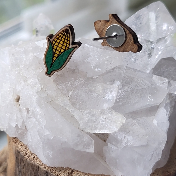 🌽 IT'S CORN! stud earrings - Picture 5 of 8